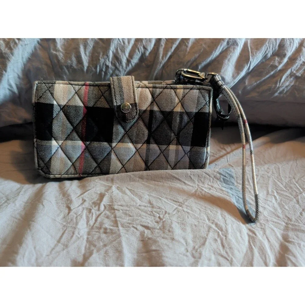 Vera Bradley Perfectly Plaid RFID Quilted Wristlet Wallet - Picture 2 of 11